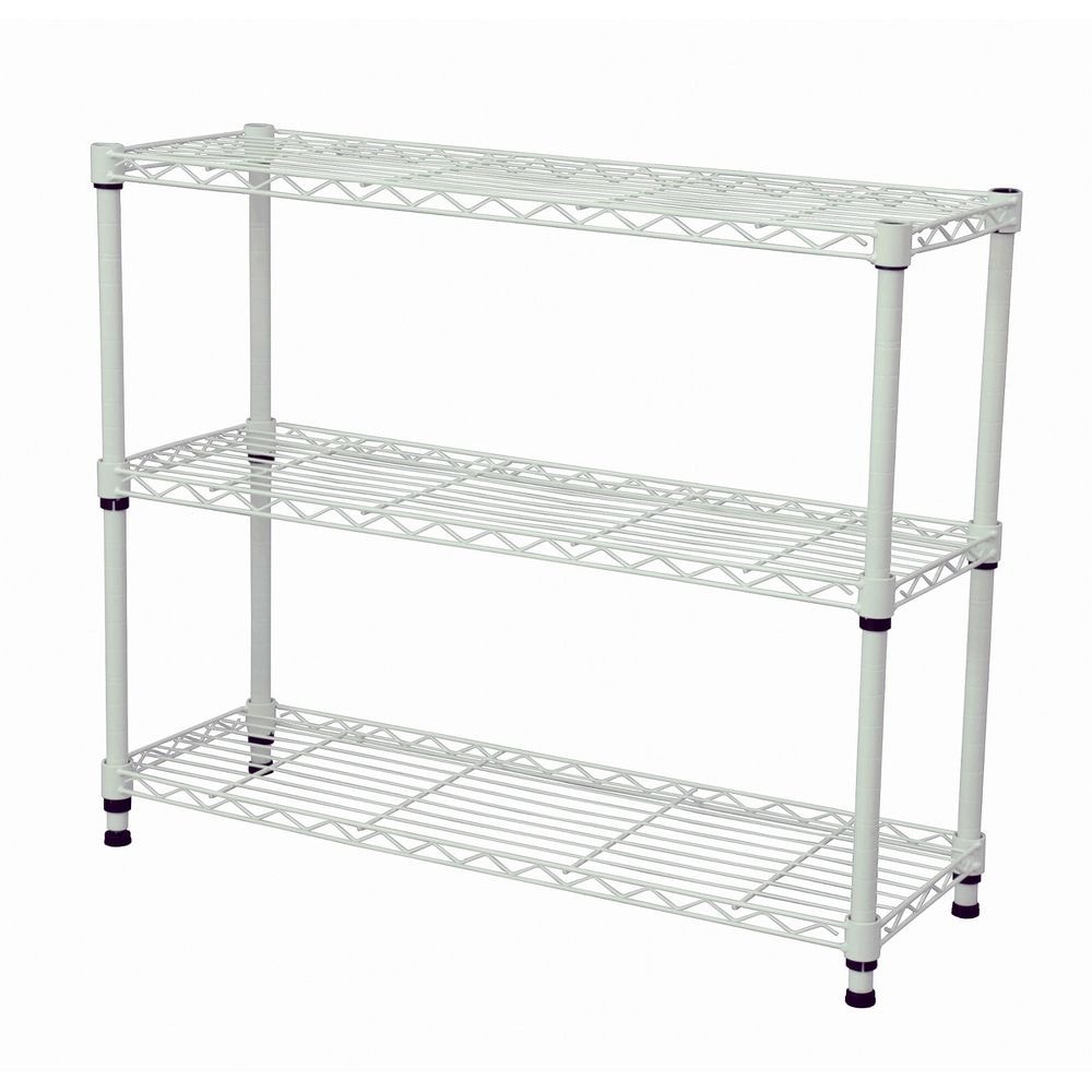 【送料無料】エイ・アイ・エス 19φスチールラックセット 3段 ホワイト NS-7525WH 75x25x61.8cm 【メーカー直送・代引不可・置配不可】