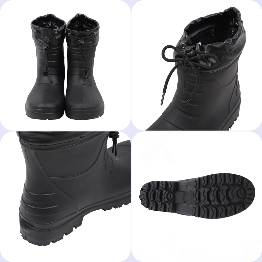 ジプロア ハイブリッドEVAショートブーツ ブラック L HB-891 長靴