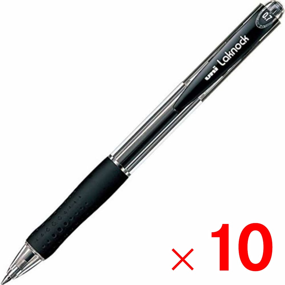 三菱鉛筆 油性ボールペン ベリー楽ノック 細字0.7 黒 小箱10本入 SN-100-07