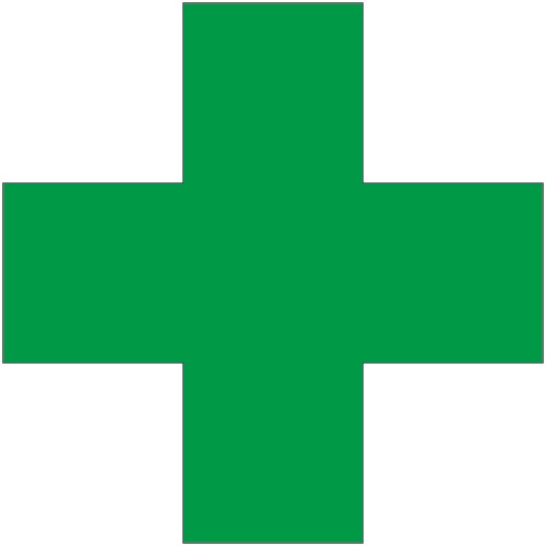 ヘルメット用ステッカー 緑十字 855