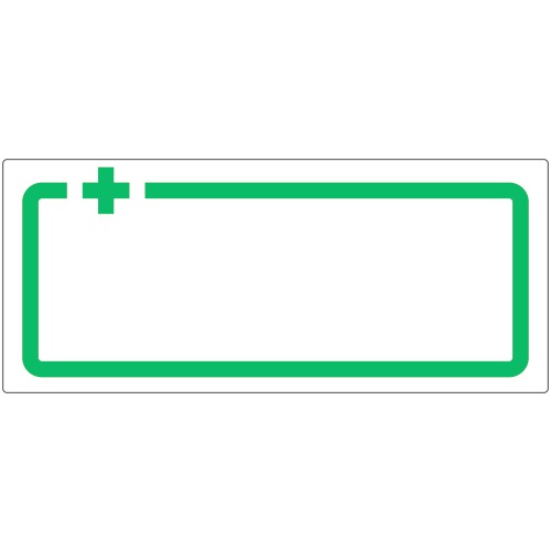 ヘルメット用ステッカー 緑十字枠付 864