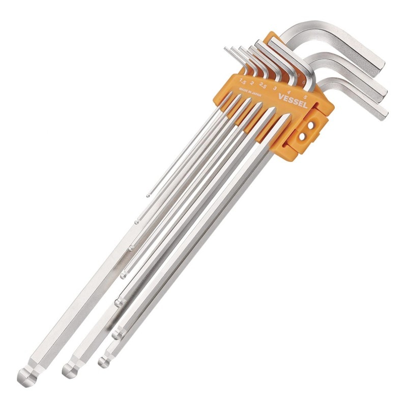 【送料無料】ベッセル 本締めボールポイントレンチ 標準仕様 ロング 9本組 No.8309BP-L