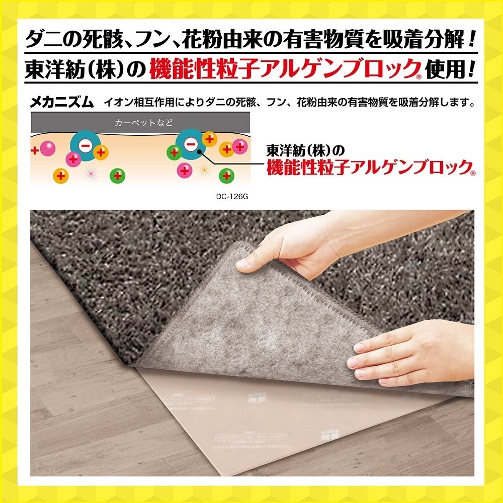 明和グラビア 防ダニシート 2帖用 ベージュ 170cm×170cm DCS-2