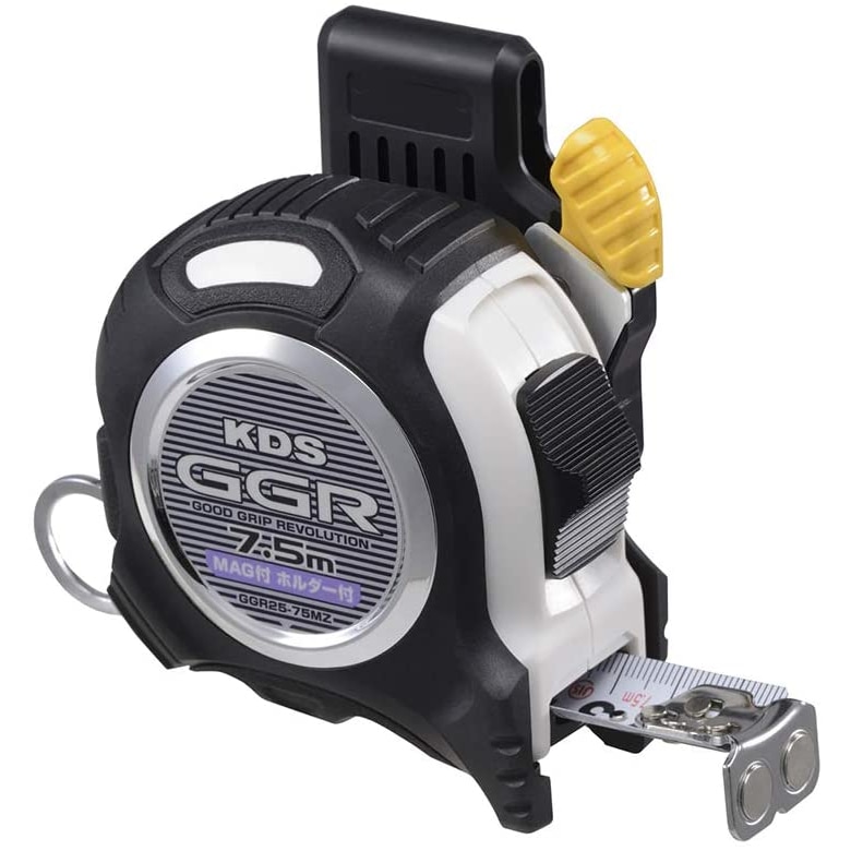 ムラテックKDS コンベックス GGR 25mm幅×7.5m マグ厚爪 ホルダー付き
