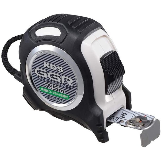 ムラテックKDS コンベックス GGR 25mm幅×7.5m まさめ 厚爪 ホルダー付き GGR25-75S