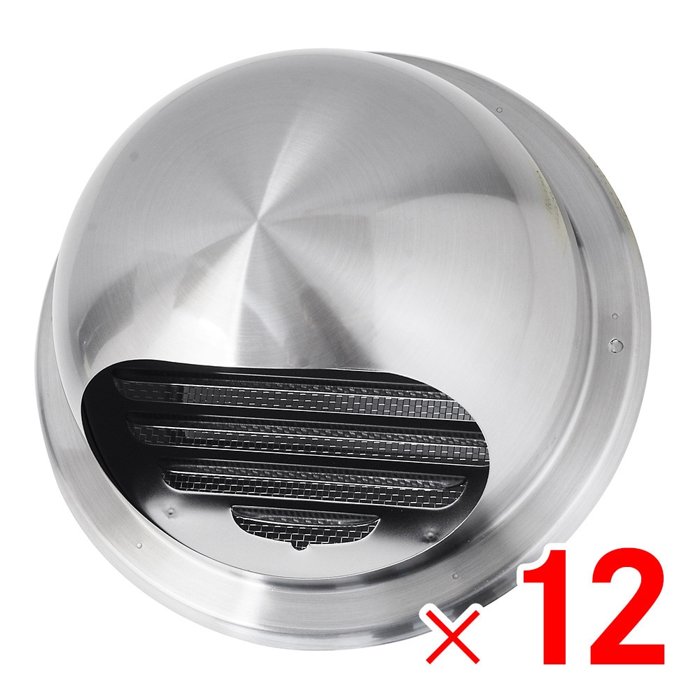 【送料無料】宇佐美工業 UK ステンレス製 丸型フ－ド付ガラリ UK-GN150S-HL ×12個 ケース販売