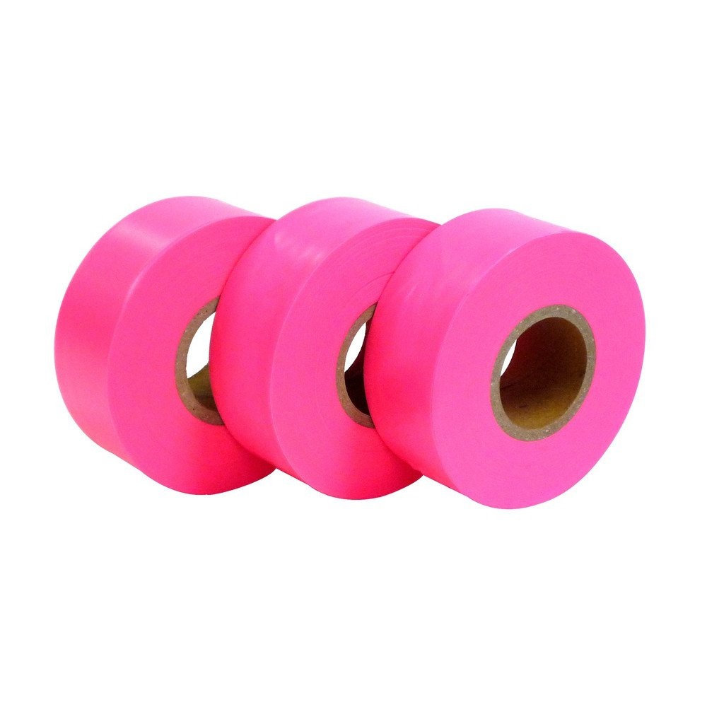 サインテープ 目印用 30mm×50m ピンク 3個パック 478138406 アーク