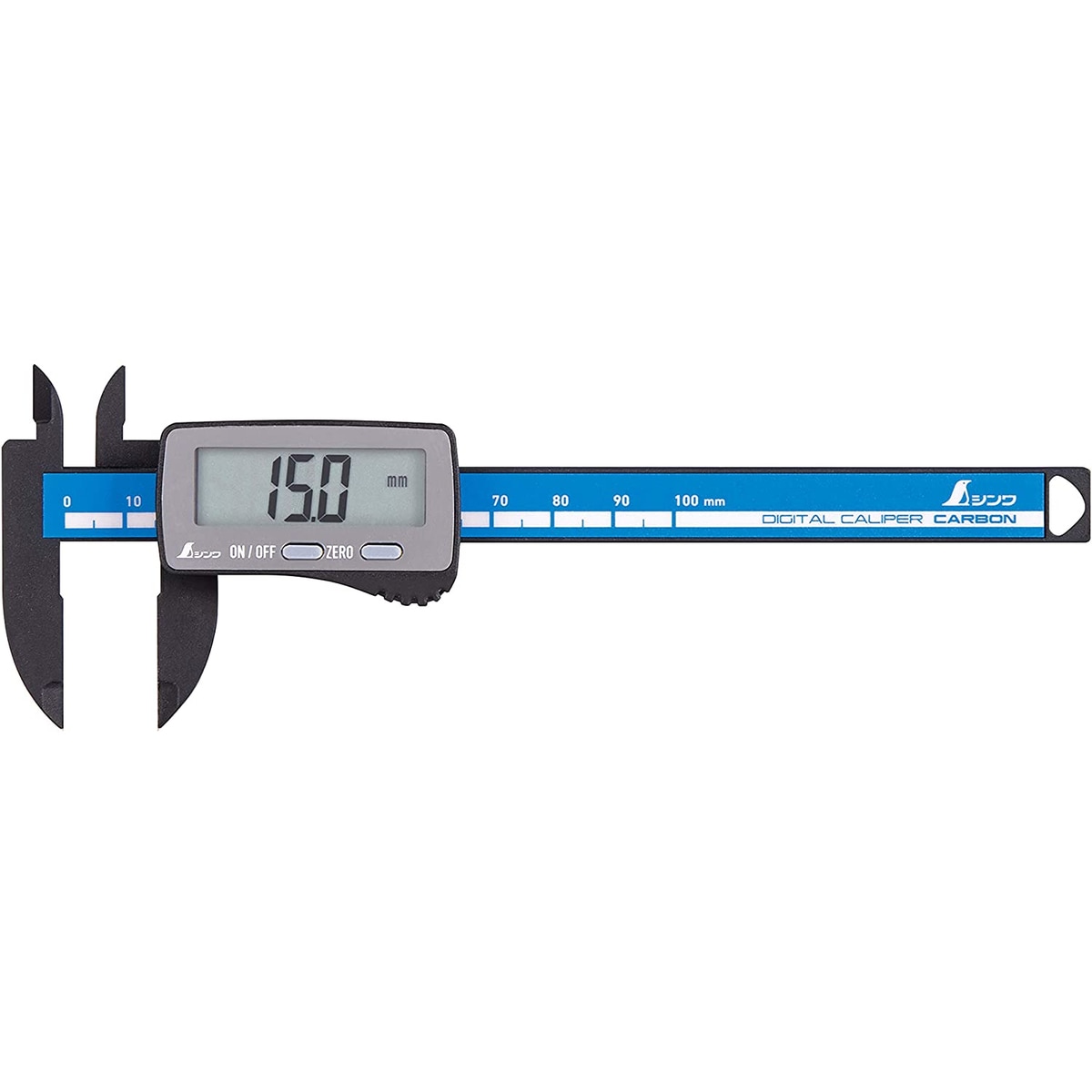 シンワ デジタルノギス カーボンファイバー大文字 100mm 19989