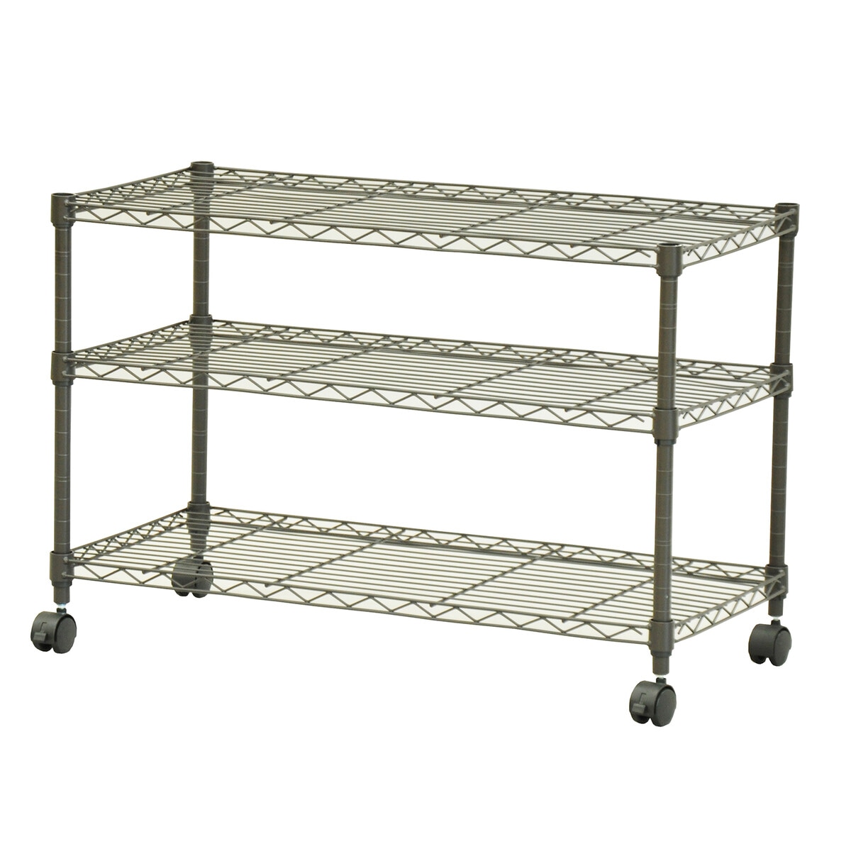 【送料無料】エイ・アイ・エス 19φスチールラックセット3段 キャスター付 ブラウン ALC-7550B BR 【メーカー直送・代引不可・置配不可】