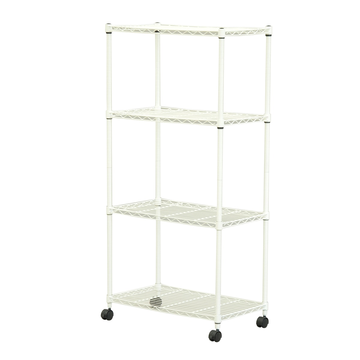 【送料無料】エイ・アイ・エス 19φスチールラックセット4段 キャスター付　ホワイト ALC-6012W WH 【メーカー直送・代引不可・置配不可】