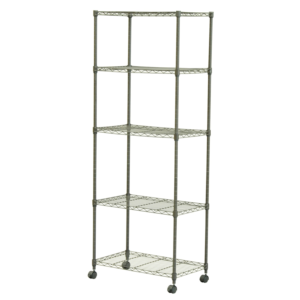 【送料無料】エイ・アイ・エス 19φスチールラックセット5段 キャスター付　ブラウン ALC-6015B BR 【メーカー直送・代引不可・置配不可】