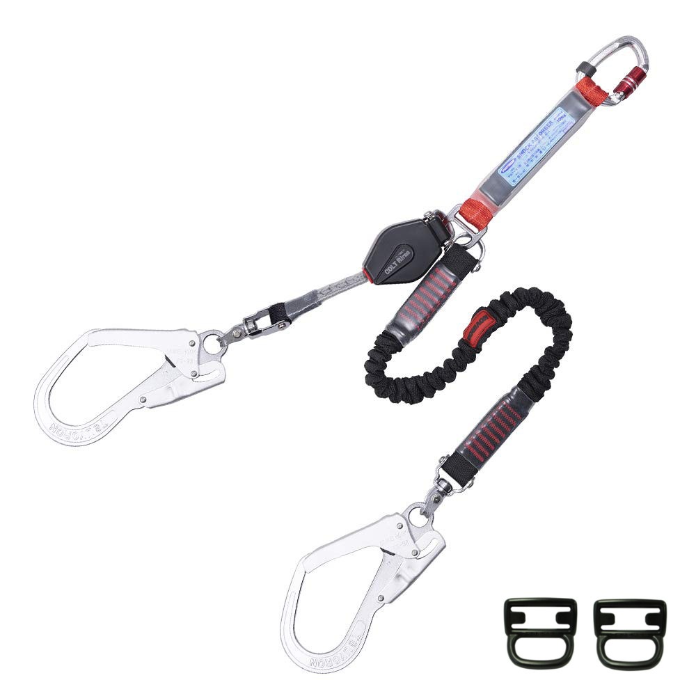 【送料無料】【処分特価】藤井電工 ツヨロン フルハーネス用ツインランヤード コルトリトラ＆ノビロン THL-CRNV93SV-21KS-2R23-BP