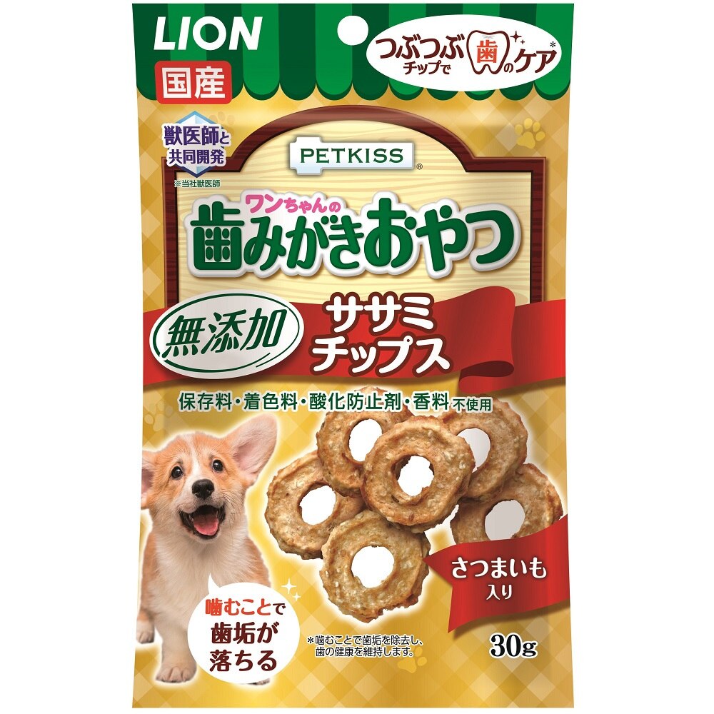 ペットキッス ワンちゃんの歯みがきおやつ 無添加ササミチップス さつまいも入り 30g 無添加 超小型/小型犬用