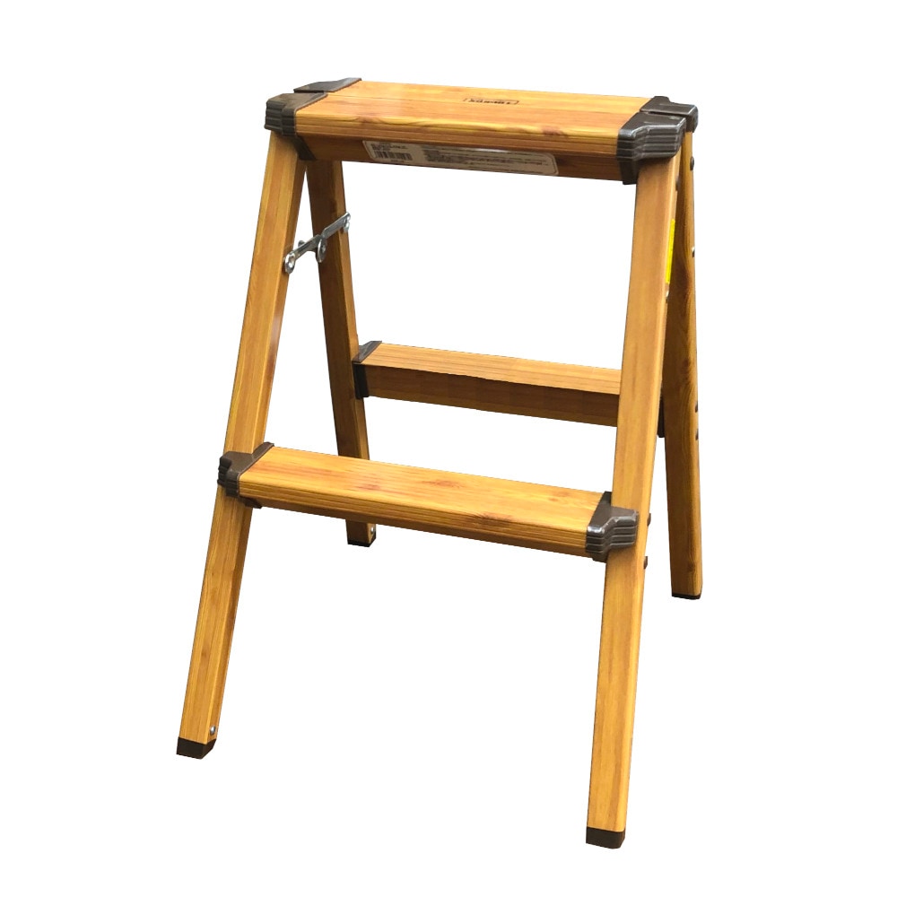 【送料無料】アルミステップ 木目調 2段 折りたたみ式 脚立 踏み台 アークランズ
