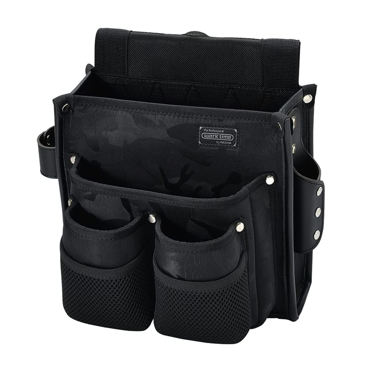 送料無料】ワークタイム コヅチ 腰袋 仮枠袋 迷彩ブラック KNR-01MBK