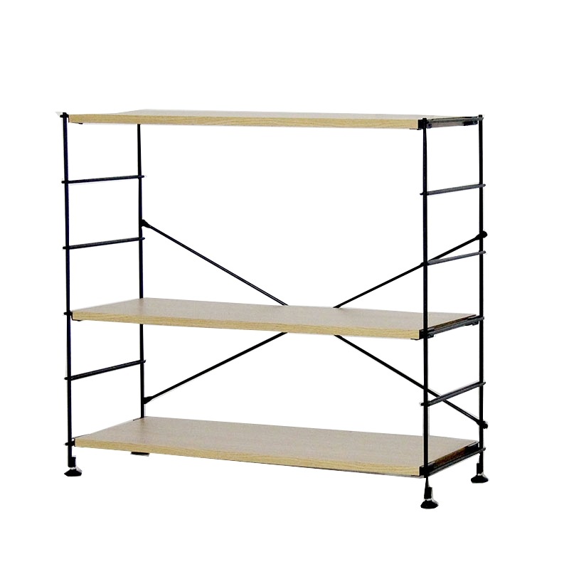 【送料無料】メーカー欠品中 次回4月上旬入荷予定です ラック 木目調棚板 ワイヤーウッドシェルフ ワイド棚3段 幅86cm×高さ77cm アークランズ