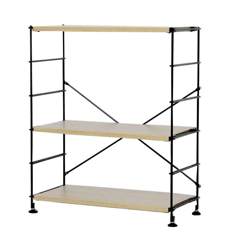 【送料無料】メーカー欠品中 次回4月上旬入荷予定です ラック 木目調棚板 ワイヤーウッドシェルフ 棚3段 幅66cm×高さ77cm アークランズ