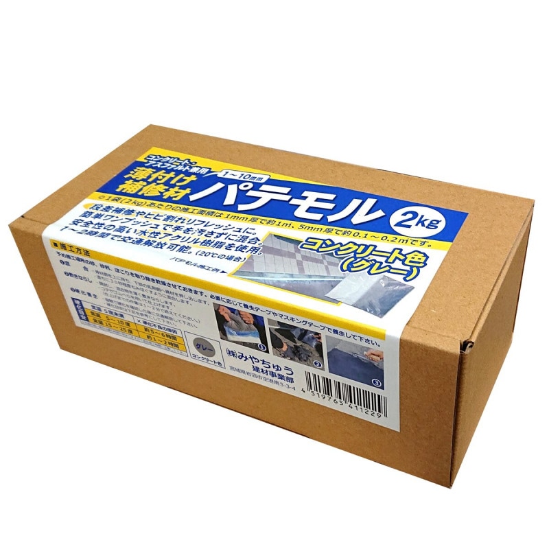 【在庫限り】薄付補修材 パテモル 2kg コンクリート色（グレー） コンクリート・アスファルト兼用 簡単 アークランズ
