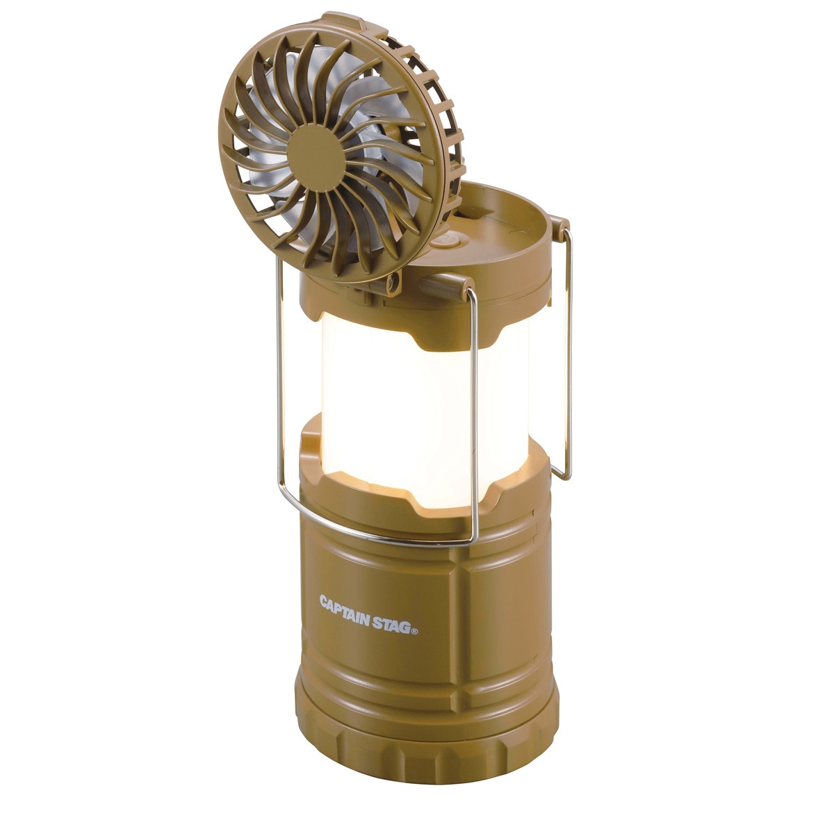 キャプテンスタッグ CS ファン付きCOBランタン カーキ UK-4067