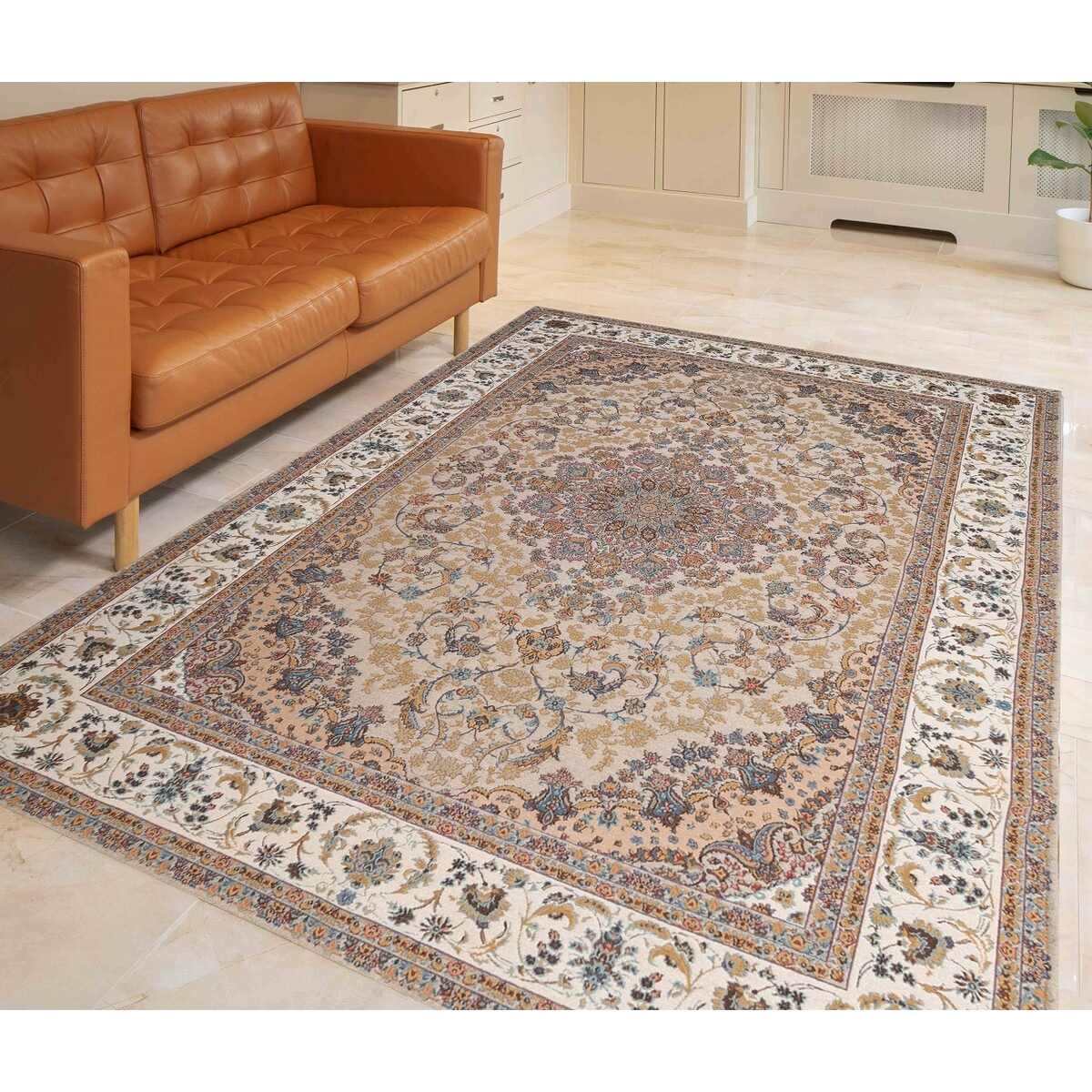 送料無料】マルナカ 洗えるゴブラン織ラグ マルキィ ベージュ 200