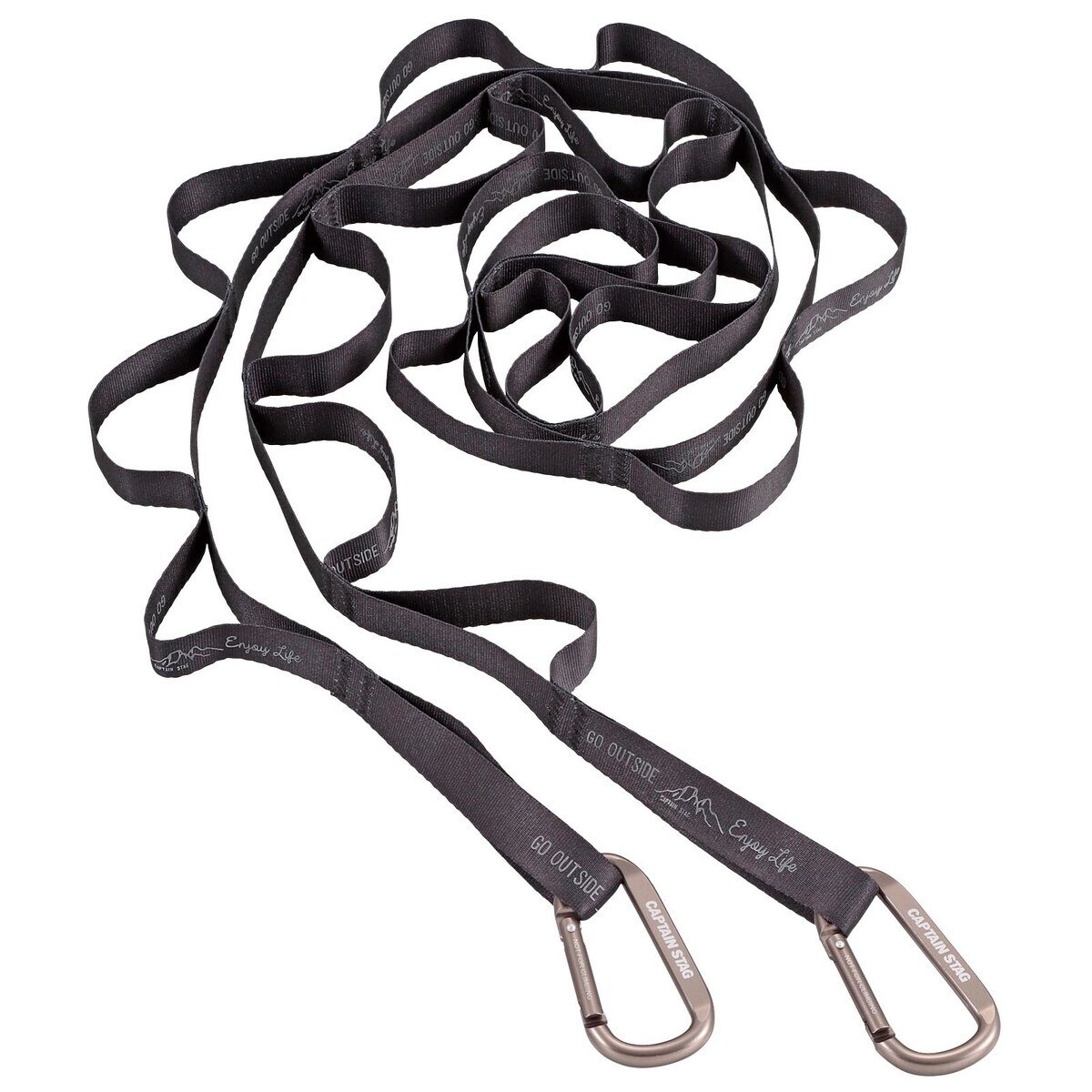 キャプテンスタッグ モンテ カラビナ付ループロープ ブラック UM-1565