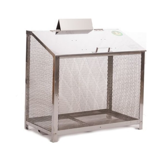 【送料無料】ステンレス光 オールステンレス製ゴミBOX ワンニャンカア  BH-90 ダストボックス 【メーカー直送・代引不可・置配不可・配送地域限定】