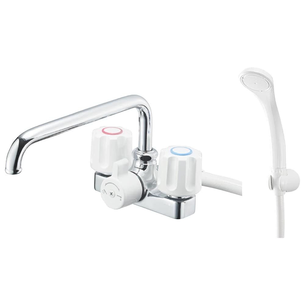 【送料無料】サンエイ SANEI ツーバルブデッキシャワー混合栓 共用形 ホワイト SK71-W-13