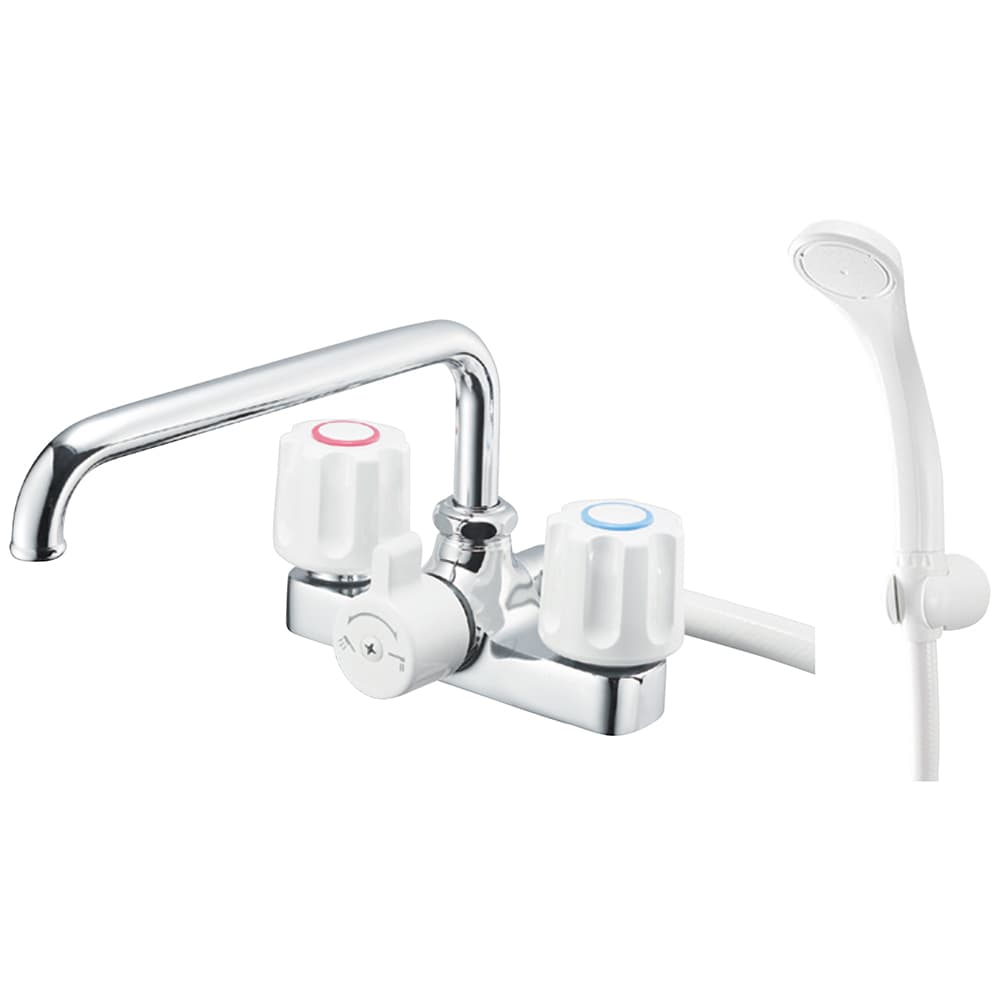 【送料無料】サンエイ SANEI ツーバルブデッキシャワー混合栓 共用形 ホワイト SK710-W-13