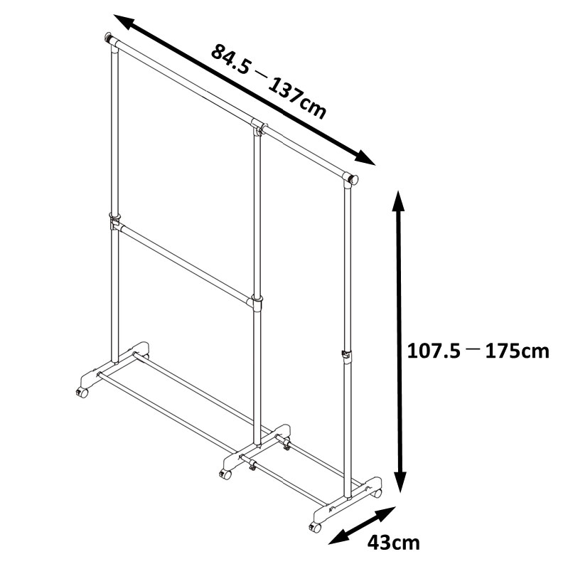 送料無料】幅高が変えられるハンガーラック トリプル アークランズ