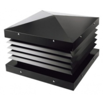 送料無料】ホンマ製作所 ステンレス 煙道用角トップ 黒耐熱 外径φ150mm