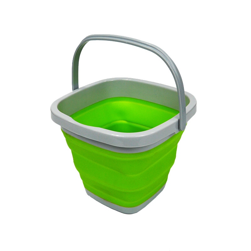 コンパクトに折りたためるソフトバケツ グリーン 5L アークランズ