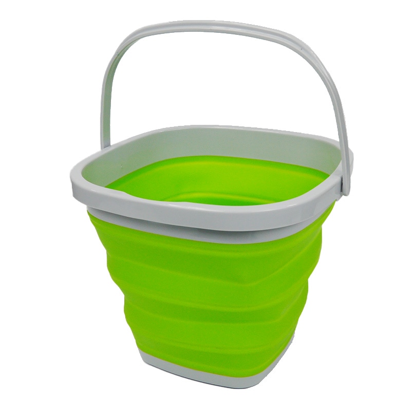コンパクトに折りたためるソフトバケツ グリーン 10L アークランズ