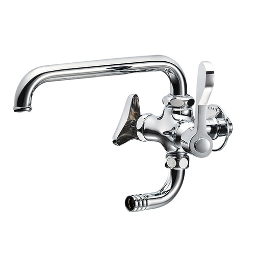 【送料無料】サンエイ SANEI 厨房用二口横形自在水栓 E2310-13