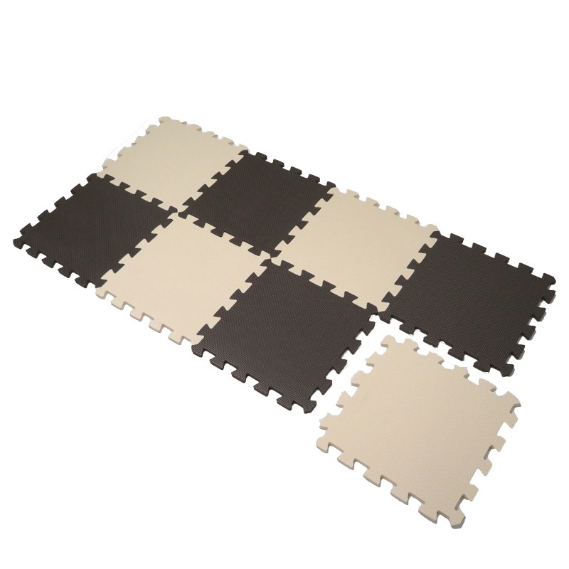 つなげるソフトマット 8枚組 ブラウン×アイボリー アークランズ インテリア,マット・カーペット,ジョイントマット アークランズオンライン
