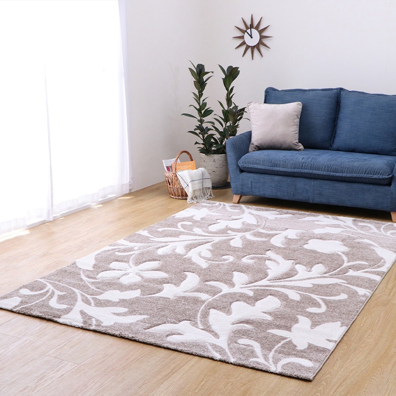 送料無料】トルコ製 ウィルトンラグ ネム 133×190cm ベージュ 耐久性の