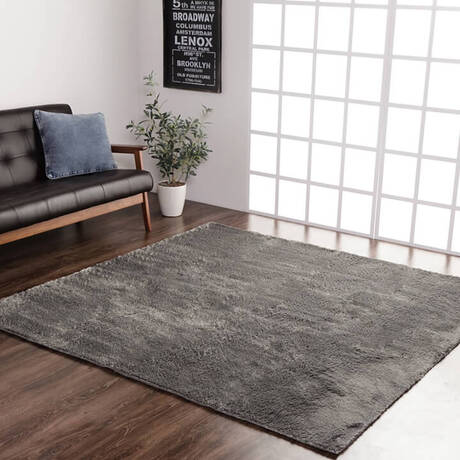 送料無料】シャギー調ラグ ラルジュ 130×185cm グレー 柔らかいタッチ 