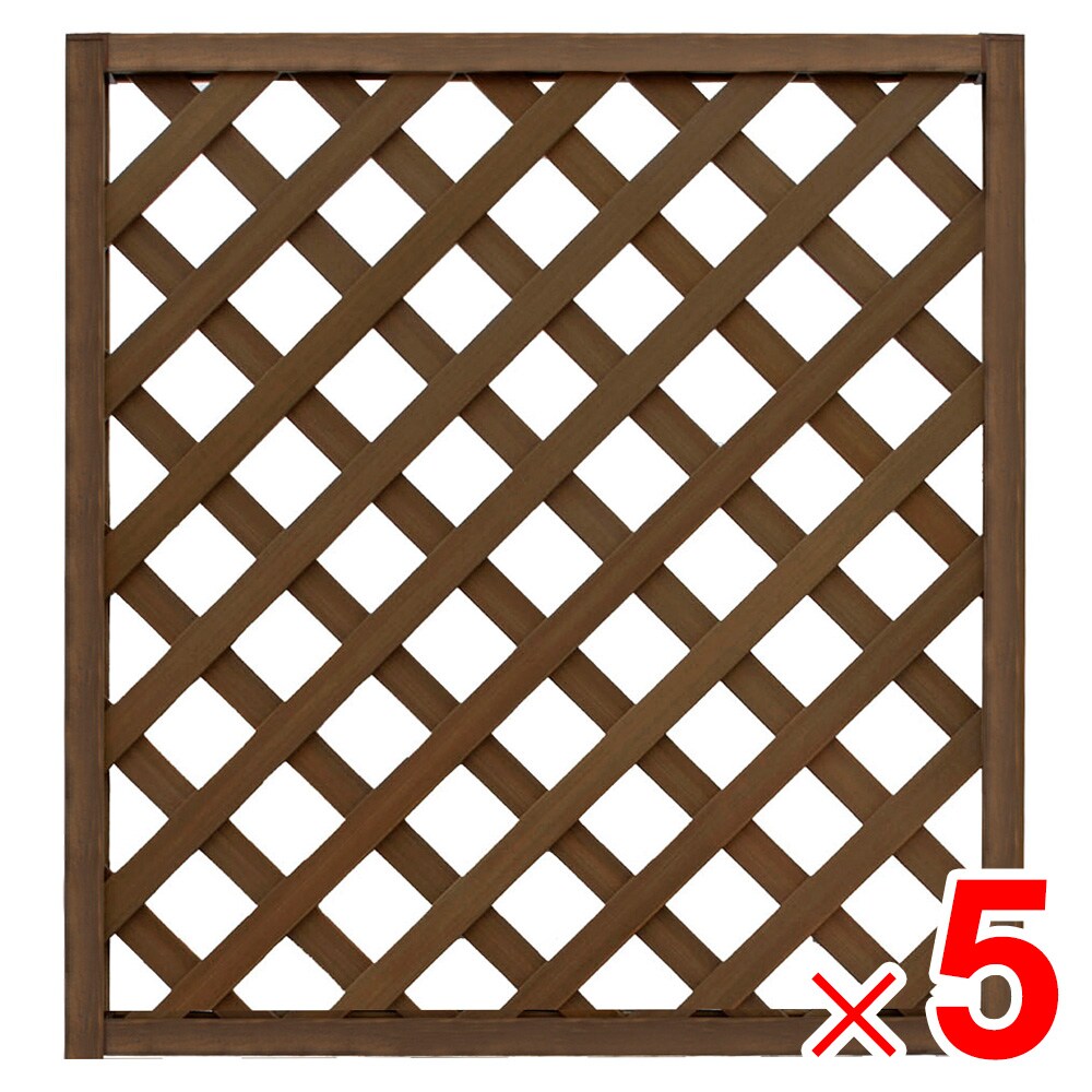 【送料無料】レシナgラティス 高さ900×幅900mm ウォルナット色 人工木 ×5枚 セット販売  【大型便・時間指定不可】