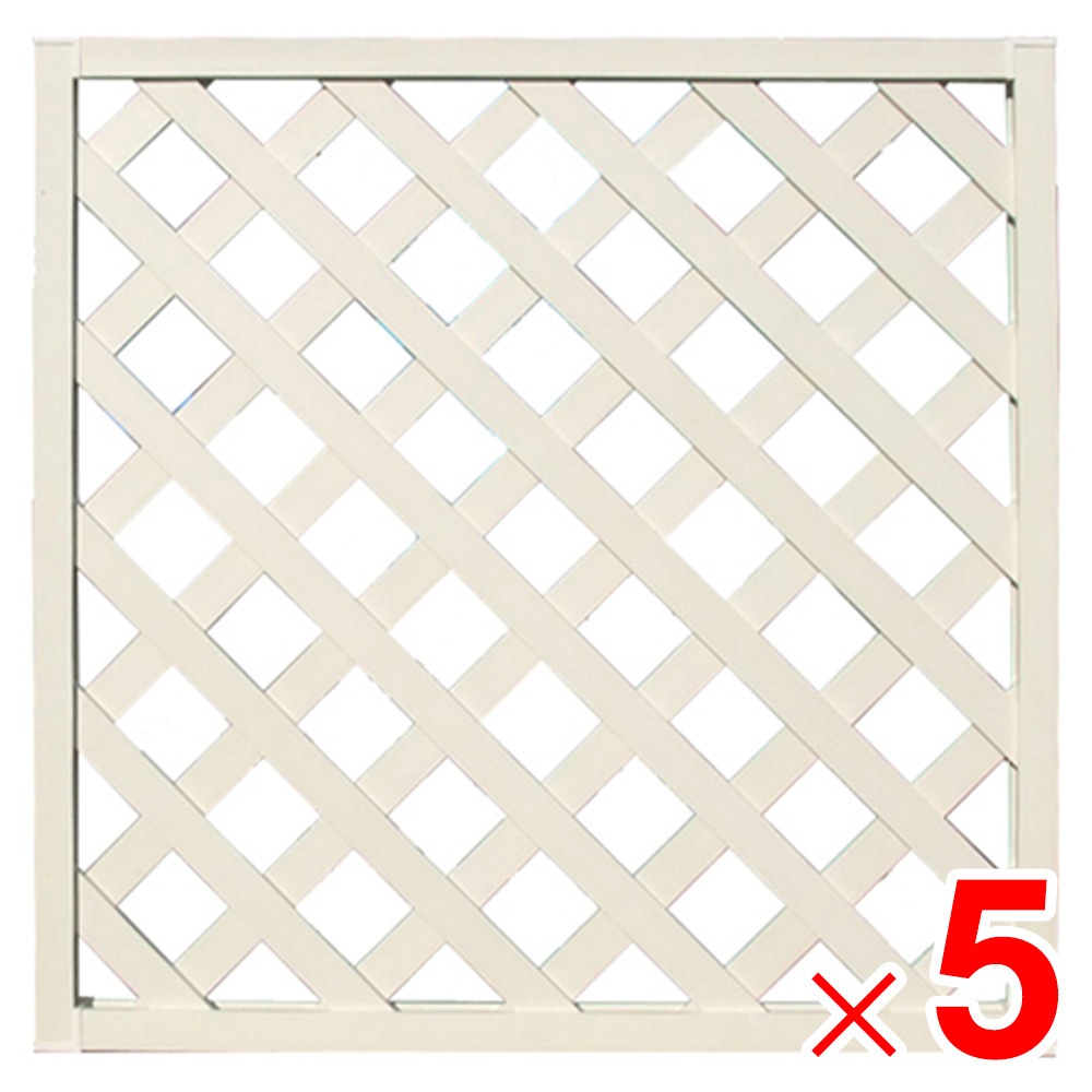 送料無料】レシナgラティス 高さ900×幅900mm ホワイト色 人工木 ×5枚