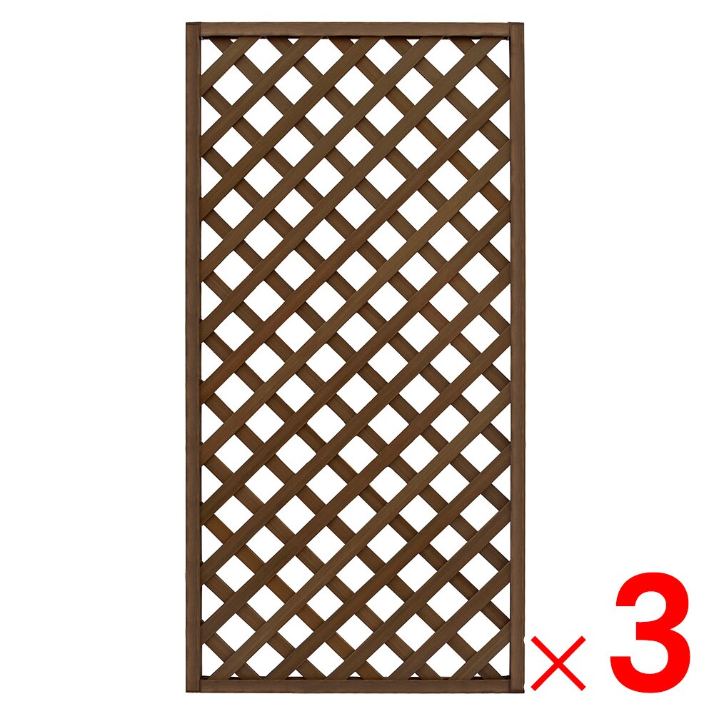 【送料無料】レシナgラティス 高さ1800×幅900mm ウォルナット色 人工木 ×3枚 セット販売　【家財おまかせ便】・配送地域限定