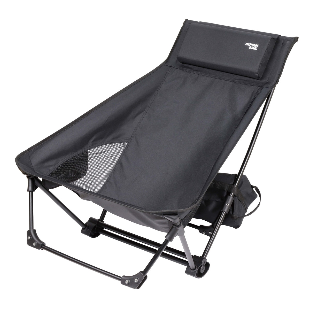 【送料無料】キャプテンスタッグ トレッカー グランドリクライニングチェア ブラック UC-1852