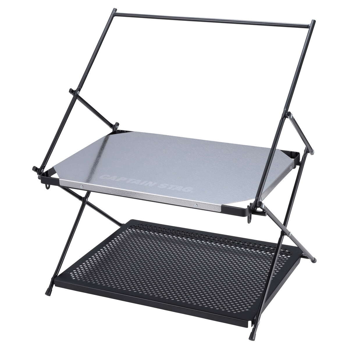 【送料無料】キャプテンスタッグ ステンレス ハンギングテーブル 2段 UC-586