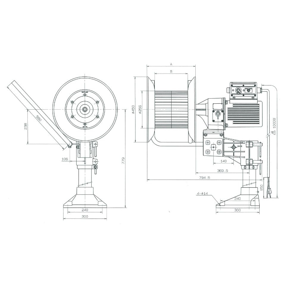 送料無料】工進 マグローラー 船舶用ウインチ 400W MR-4024
