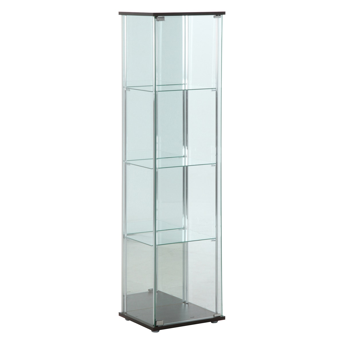 【送料無料】欠品中 次回4月中旬予定 不二貿易 ガラスコレクションケース4段 背面ミラー付き TMG-G21 BR 【メーカー直送・代引不可・置配不可・配送地域限定】