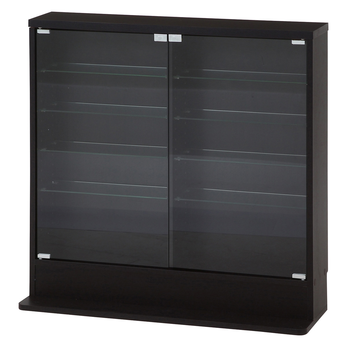 【送料無料】欠品中 次回4月中旬予定 不二貿易 ガラスコレクションケース ロータイプ 浅型 ブラック 【メーカー直送・代引不可・置配不可・配送地域限定】