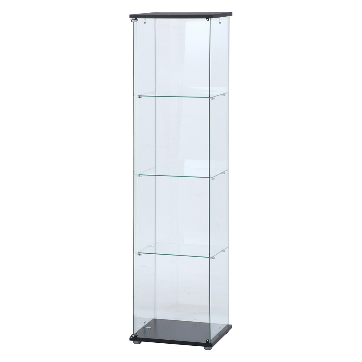 【送料無料】欠品中 次回4月中旬予定 不二貿易 ガラスコレクションケース4段 クリア TMG-G130 BK 【メーカー直送・代引不可・置配不可・配送地域限定】