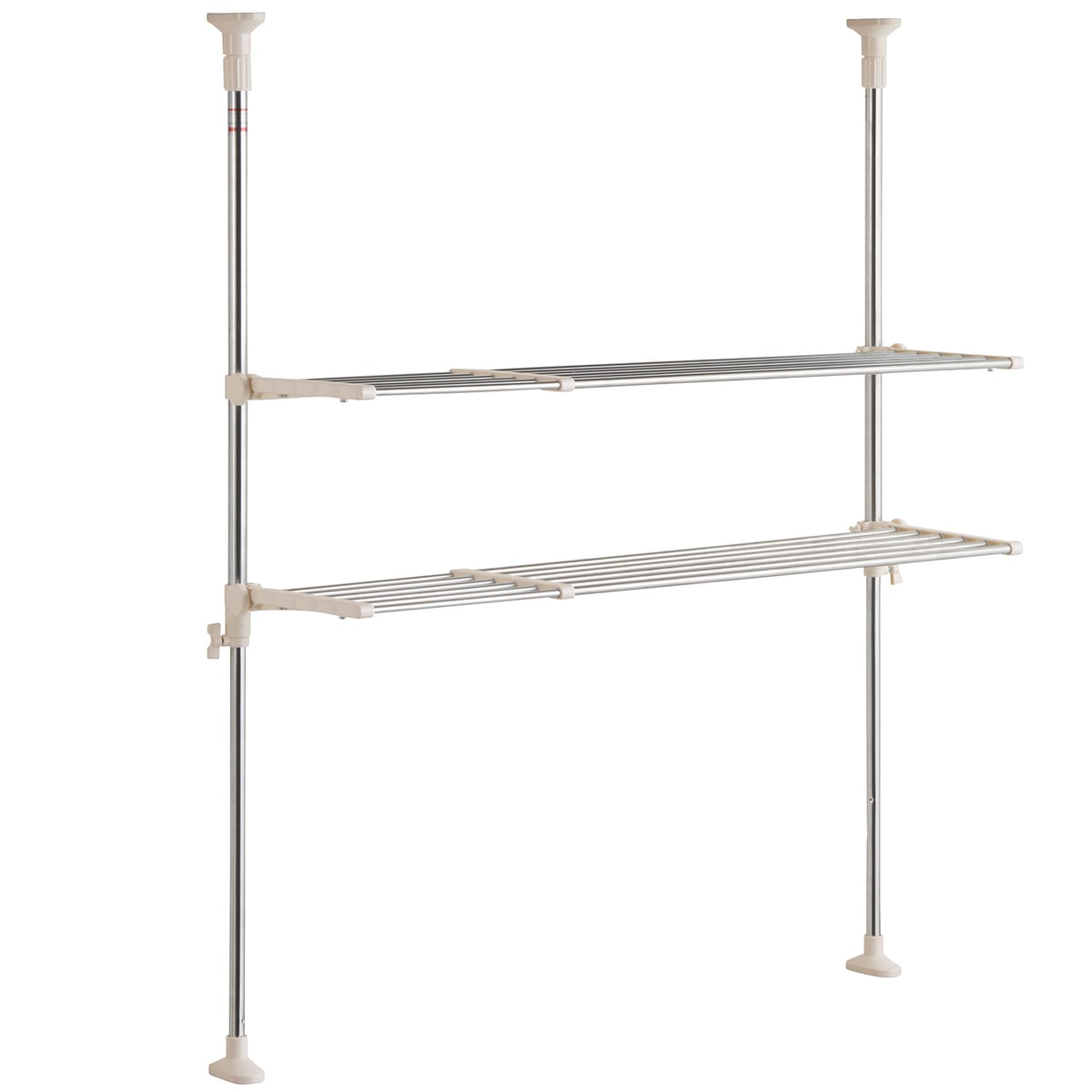 ベストコ ステンレス つっぱりキッチンラック 2段 伸縮棚 NY-1002