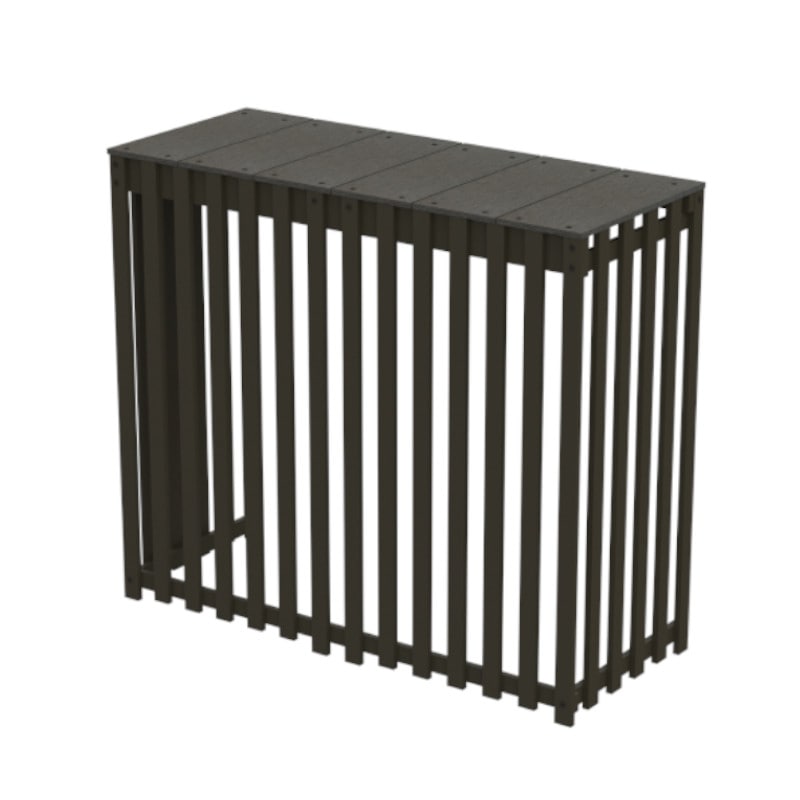 【送料無料】出格子風 人工木室外機カバー9075 小 アッシュブラウン 縦格子 【メーカー直送・代引不可・置配不可・配送地域限定】