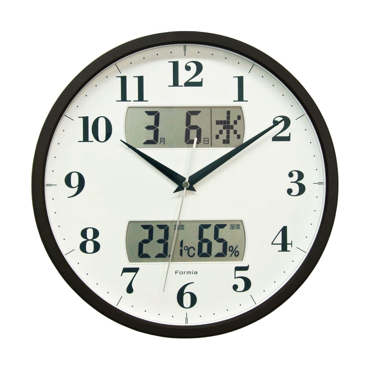 【送料無料】保土ヶ谷電子販売 フォルミア 電波掛時計 HWC-001 アナデジ