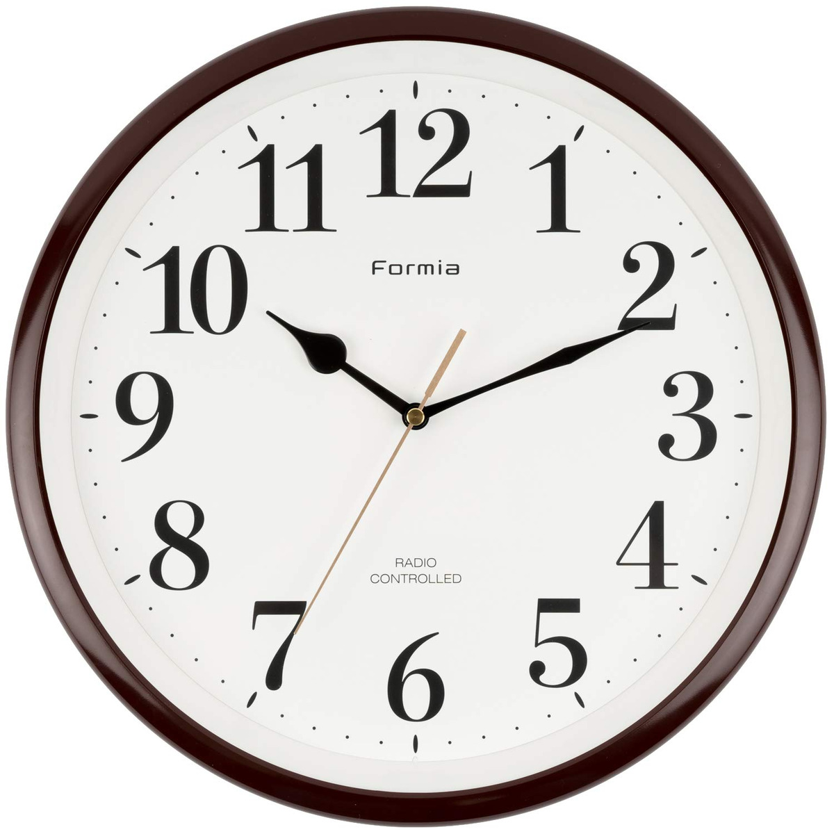 保土ヶ谷電子販売 フォルミア 電波掛時計 HWC-007RCBR ブラウン