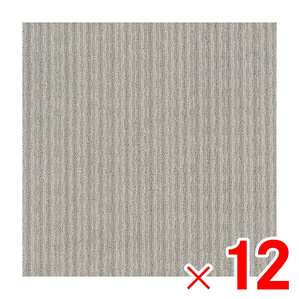 【送料無料】東リ 吸着タイルカーペット ニューピタコ40 NP405 ライトグレー ×12枚 ケース販売